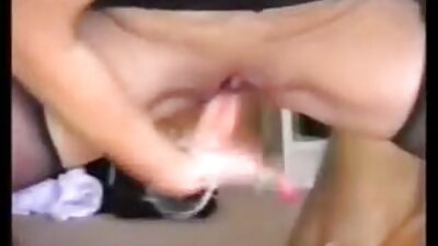 Horny blonde passionately fucks herself with a dildo